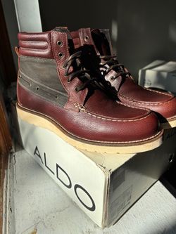 Aldo Men's Leather Moc-Toe Boots