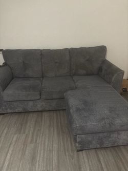Gray Fabric Sectional Sofa with Chaise