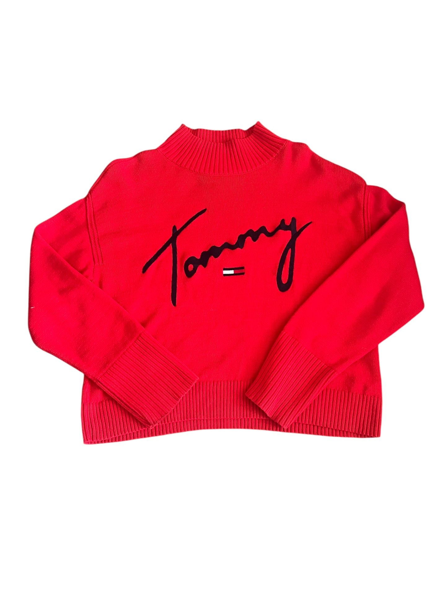 Tommy Hilfiger Women's Vintage Red Preppy Turtleneck Sweater Sz small