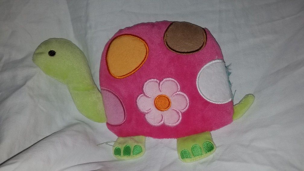 Turtle wall decor baby girl pink flowers