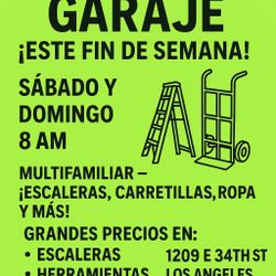 📍Venta de Garaje Este Fin de Semana – Multifamiliar: Herramientas, Ropa NUEVA, Escaleras y Más