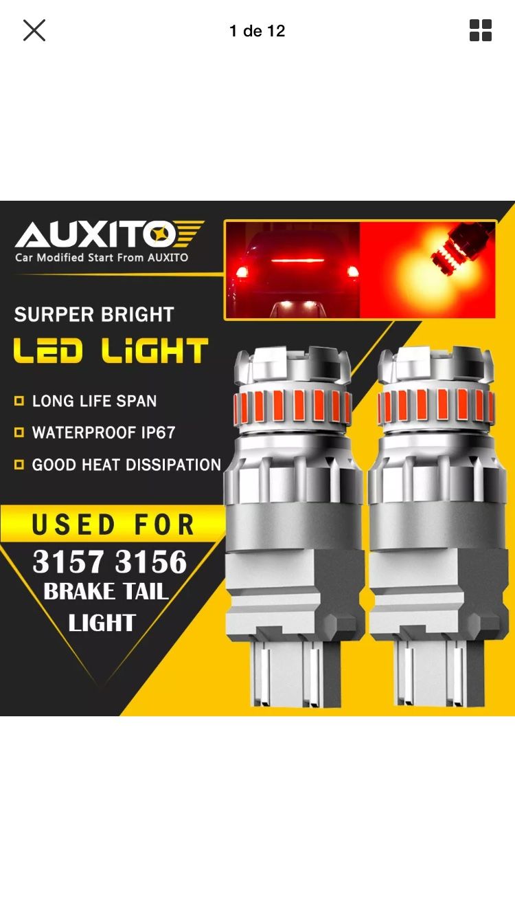 AUXITO 3157 Red LED Strobe Flashing Blinking Brake Tail Light/Parking Bulbs 2F3 para Nissan Pathfinder 2006