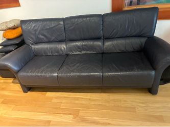 Black Leather Sofa & Loveseat Set – Matching Living Room Furniture