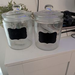 2 GLASS JARS