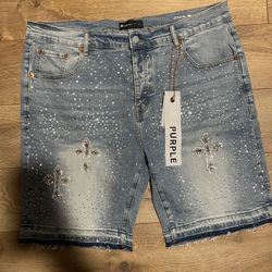 Purple Jean Shorts