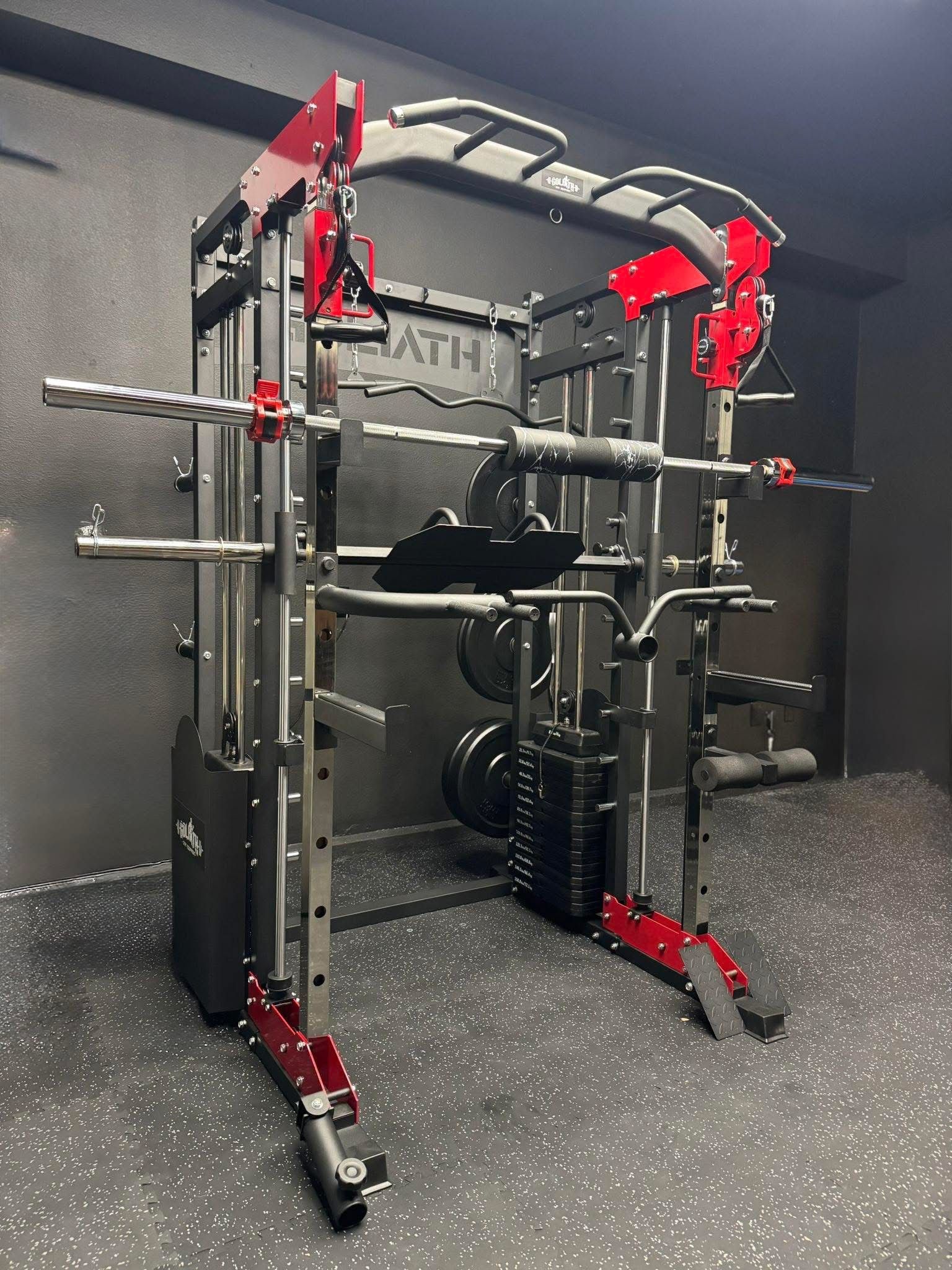 Smith Machine , Squat Rack , Bench Press , Leg Press , Pulley System Machine For Your Weights