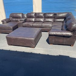 Giant 5 Piece Leather Sectional - Delivery Available 