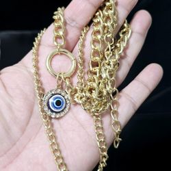 14k Gold Plated Doble Chain Necklace 