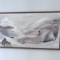 Large Abstract Canvas Painting With Frame 