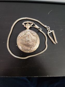 Pocket Watch With Locomotive