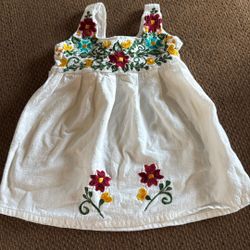 Infant Girls Embroidered Floral Dress