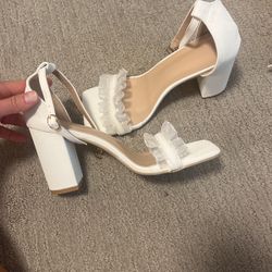 White Heels Size 8