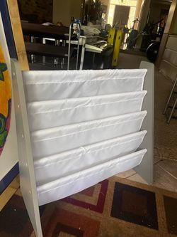 Kids Sling Bookshelf with Fabric Pockets