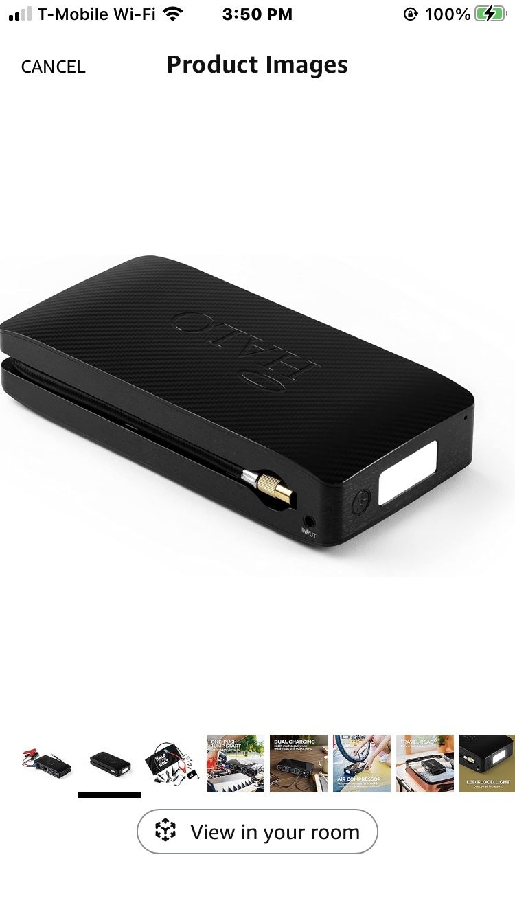 HALO Bolt Air 58830 Portable Car Battery Jump Starter 100 PSI Air