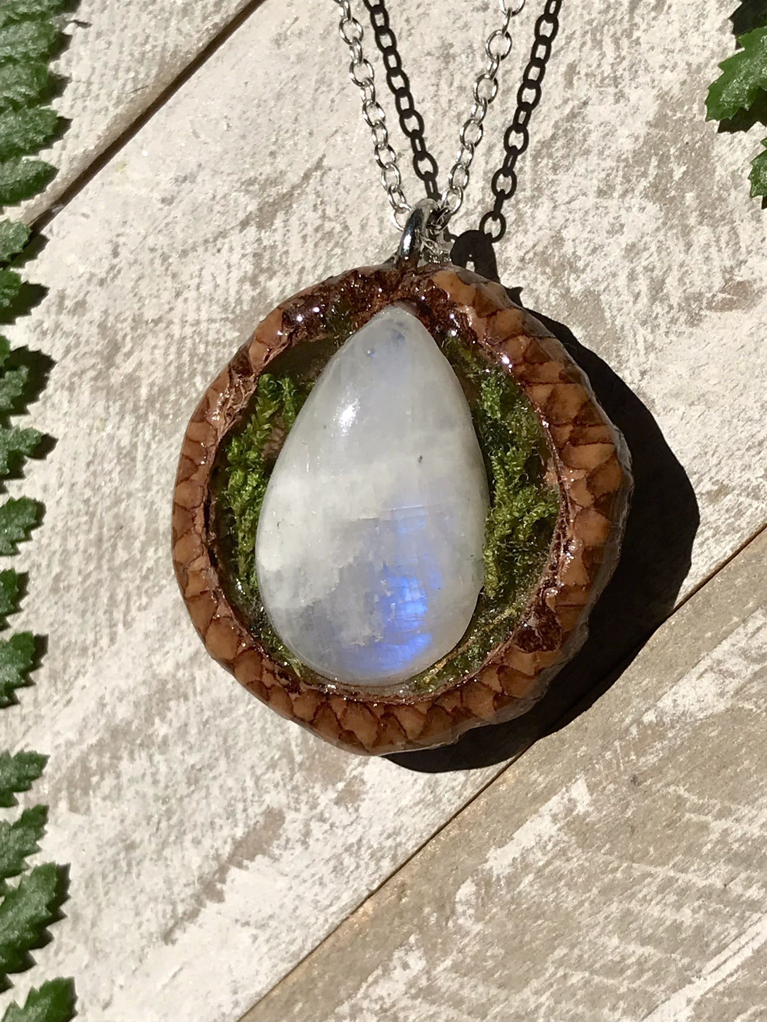 Moonstone Acorn Pendant