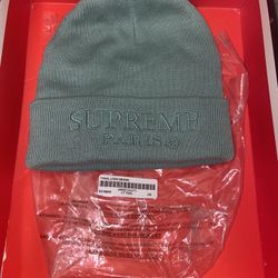 Supreme Paris Tonal Beanie Teal 