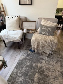 Set of 2 Light Gray Accent Chairs