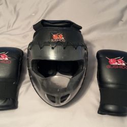 Large Childrens Boxing Helmet Mask And Gloves