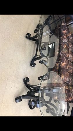 Glass center table and end table