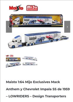 Maisto Mijo Exclusives 1:64 Lowriders Design Transporter Set