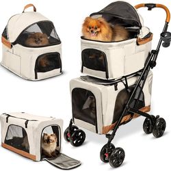 PAWLALA  Double Pet Stroller with Detachable Carriers