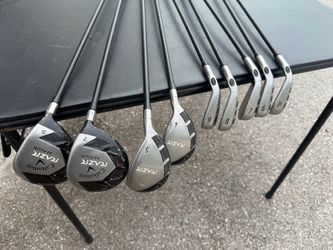 Callaway RAZR X Iron Set & RAZR Hawk Woods 9pc Combo Golf Club Right Hand A-Flex lots of cosmetic wear see pics 7-Iron 37”