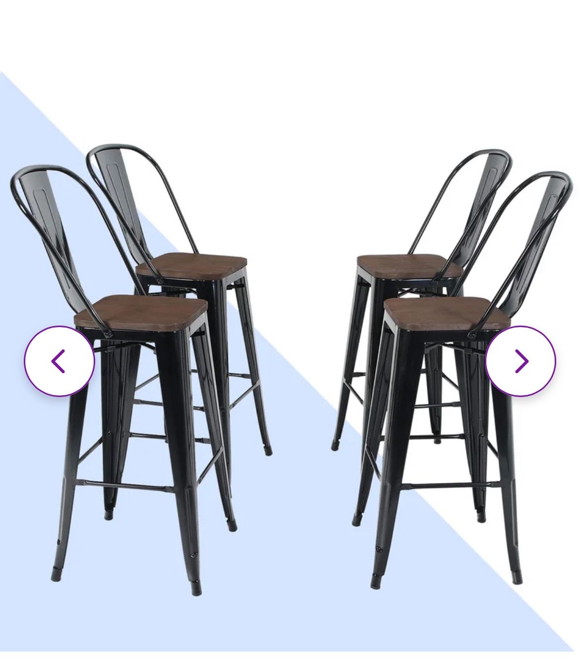 Cian Counter Stools With Metal Frame (set of 4)