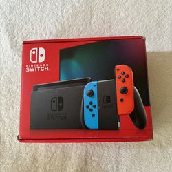 Nintendo Switch Console with Neon Red/Neon Blue Joy-Con Controller