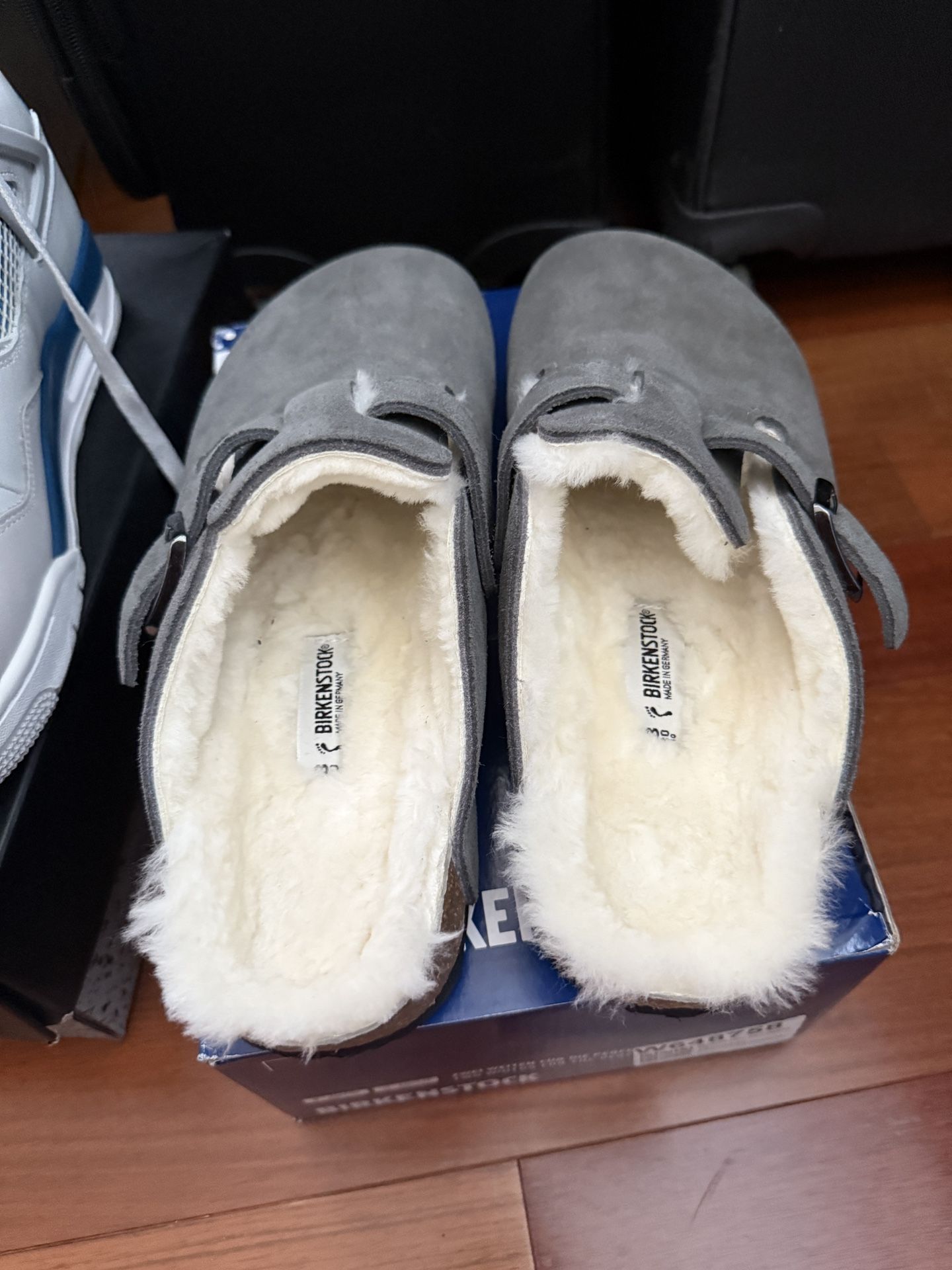 Birkenstock Boston Grey Shearling Size 43