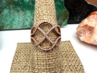 Vintage Dyadema Italy Openwork Criss-Cross 925 Sterling Silver Statement Ring