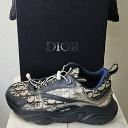 DIOR B22 OBLIQUE MEN'S SNEAKERS  NAVY BLUE SIZE 43