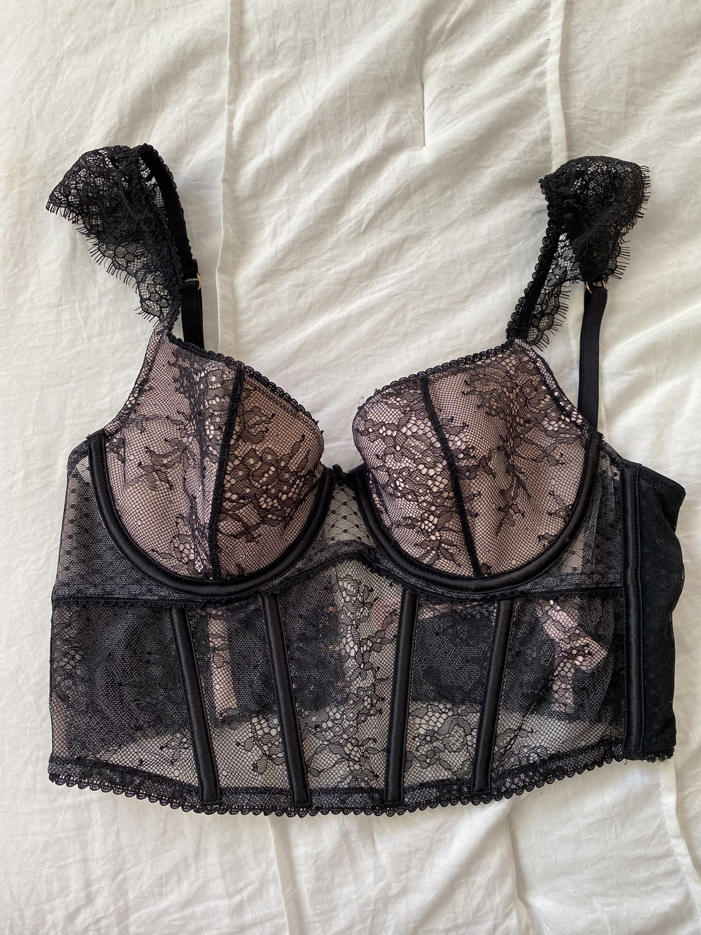 Black Lace Bustier Corset Top