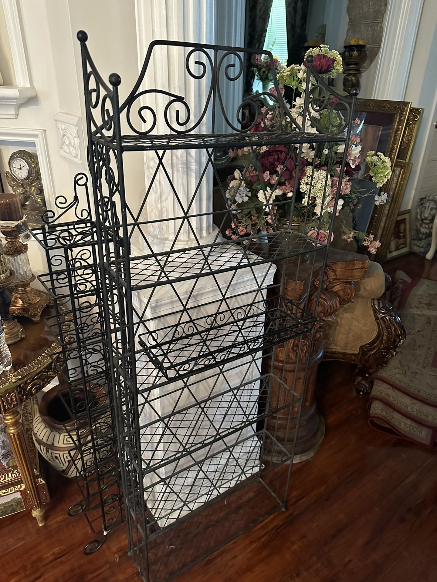 Black Metal Ornate Rack