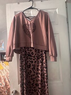 Two piece dress leopard print