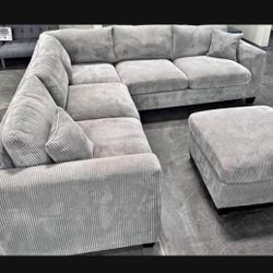 New! Super Comfy! Soft Touch Sofa Sectional!! FREE XL OTTOMAN!!!