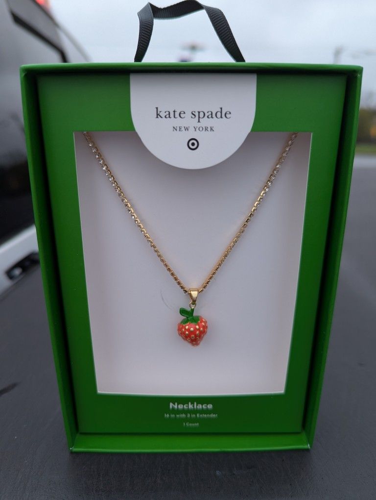 Kate Spade Strawberry Charm Tennis Necklace