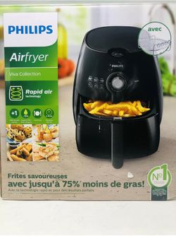 Phlips HD9226/23 viva Airfryer 1.8lb /2.75qt Black fryer with double layer rack