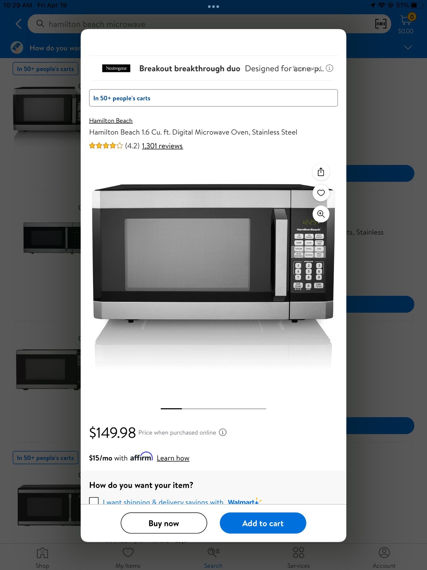 Hamilton beach microwave oven