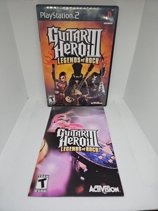 Guitar Hero III Legends Of Rock PS2 - Replacement Case And Manual Only!!!