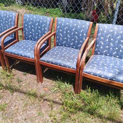 FIVE MATCHING LOBBY CHAIRS 