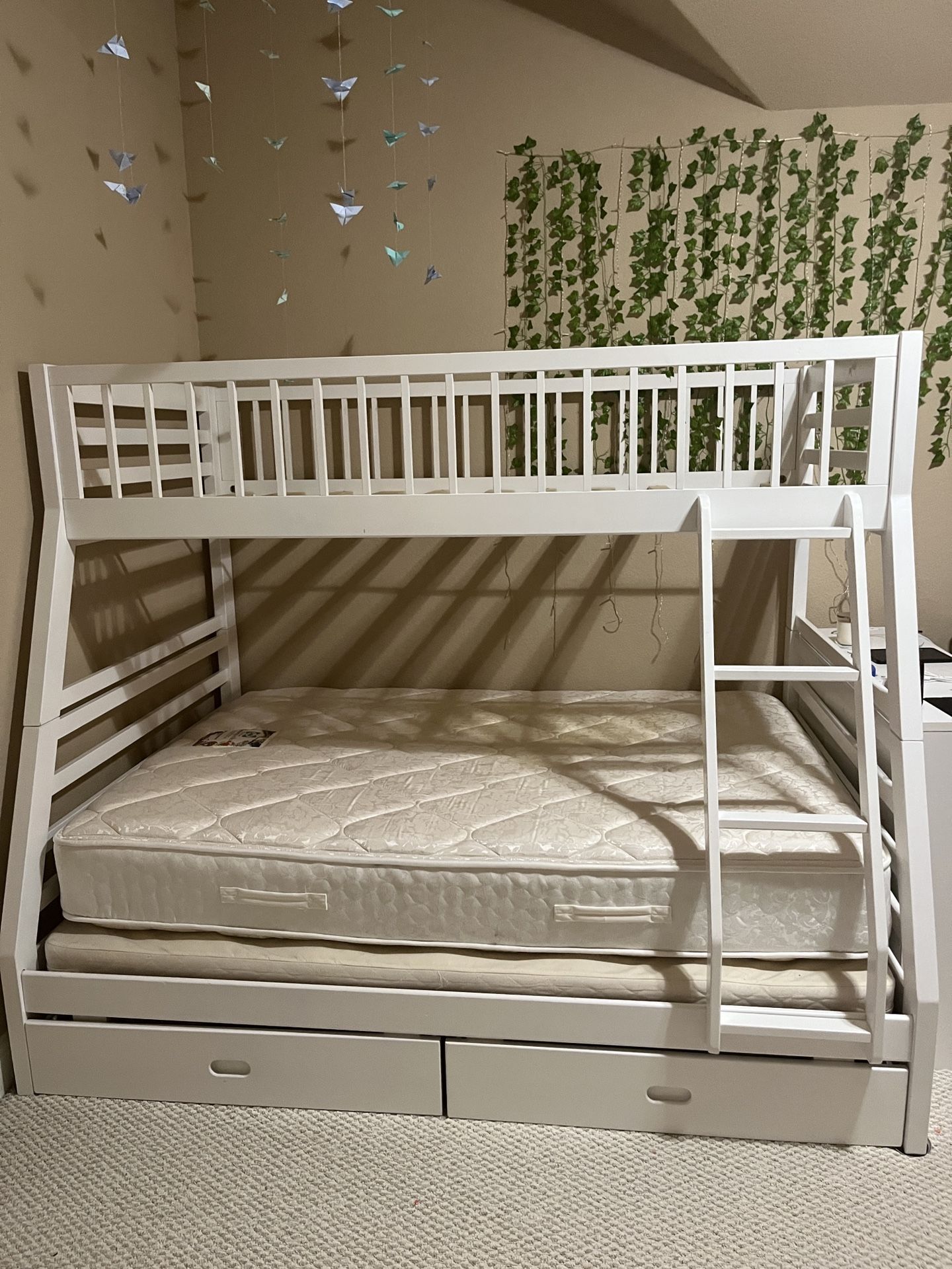 Full Size Bunk Bed with Full-size mattress and Box Spring.