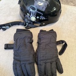 Youth Snow Helmet And Gloves 