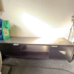 Modern Low-Profile Black TV Stand