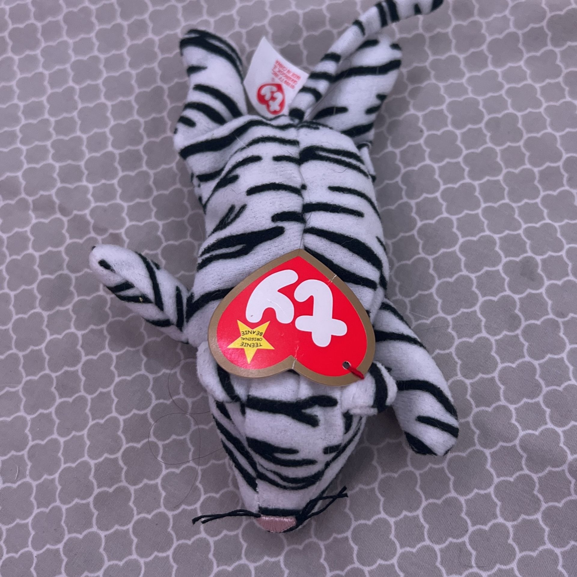 teenie beanie baby white tiger “blizz”