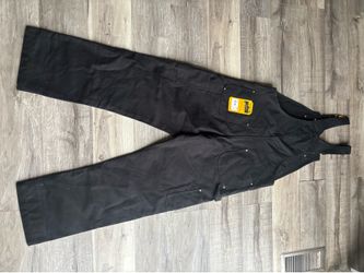 Carhartt R01-M Firm Duck Bib Overalls Relaxed Fit Black 36x32 Workwear