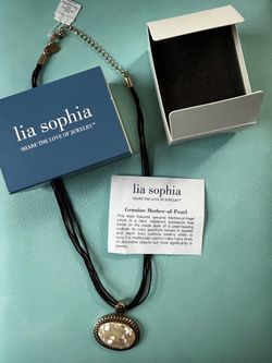 Lia Sophia Necklace w/ Mother of Pearl Mosaic Pendanty