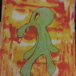 SQUIDWARD BOLD & BRASH PAINTING ON CANVAS