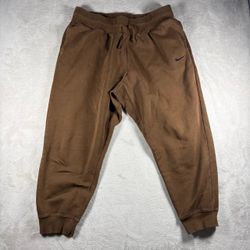 Nike Sportswear Phoenix Women’s 1X Brown High Waisted Joggers Sweatpants #1619