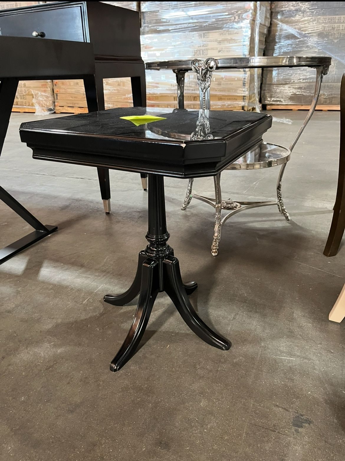 English Colonial Ebony Wood Side Table