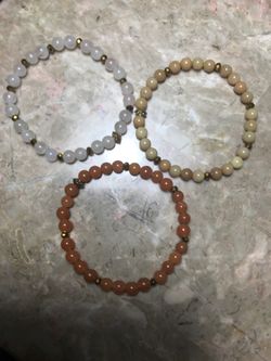 Rose quartz and agate bracelets size 7.5 inches